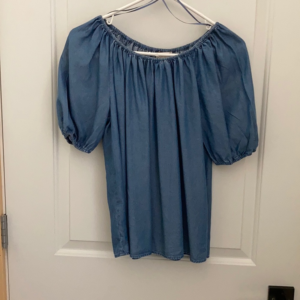 Loft chambray off shoulder top